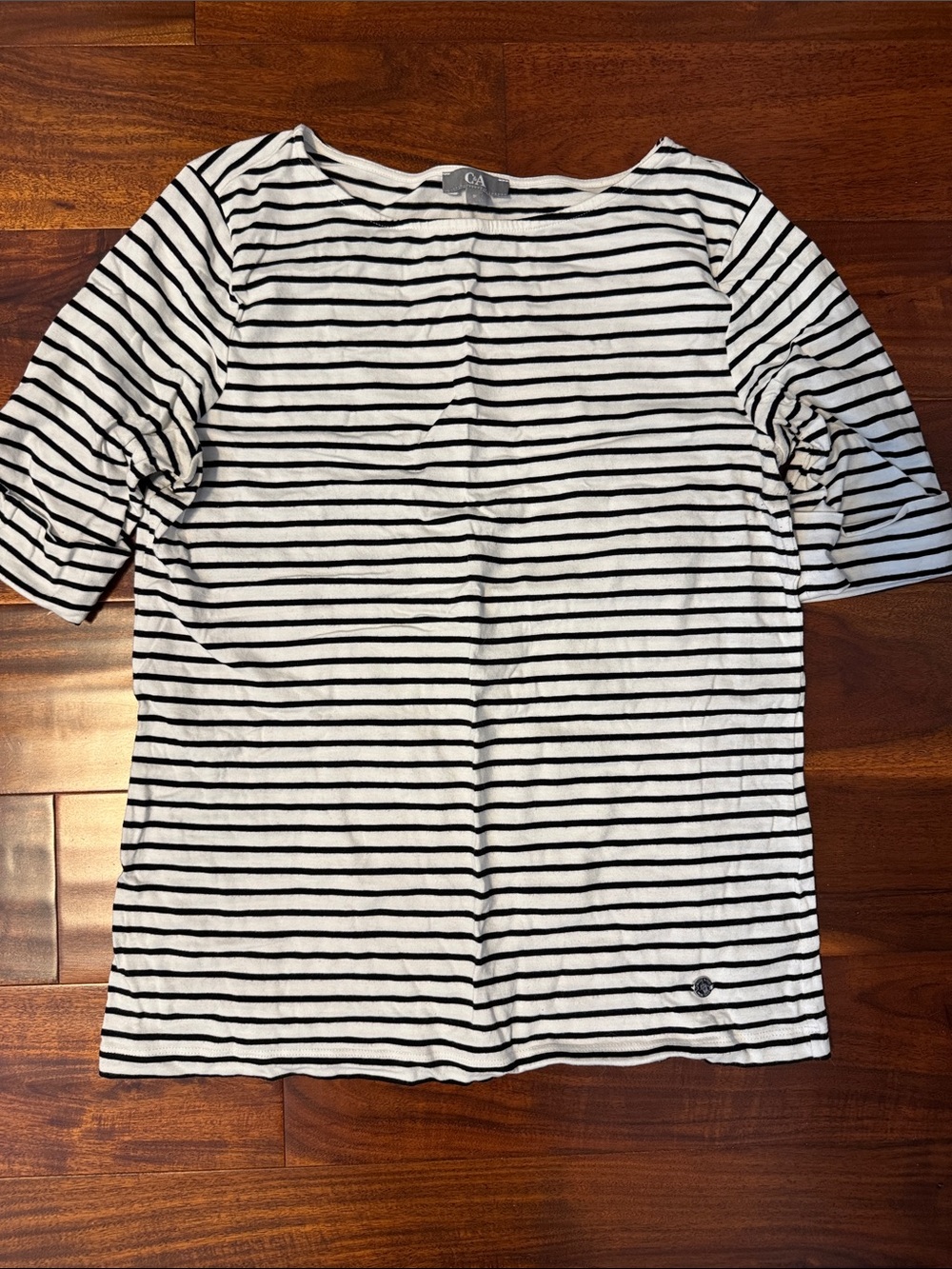 Striped Boatneck Top - Black & White